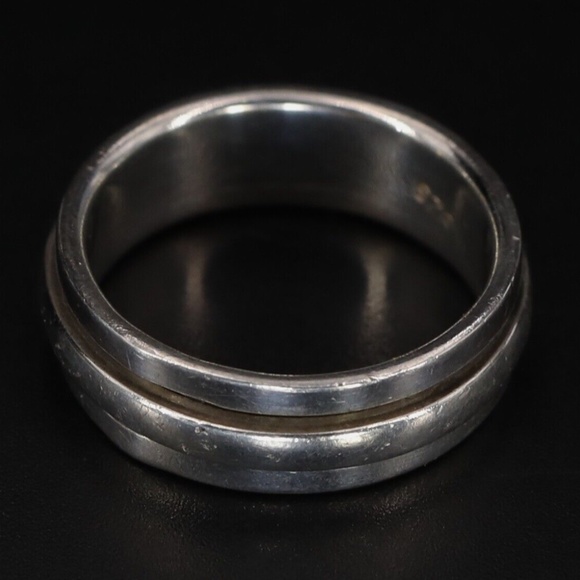 Sterling Silver 6mm Spinner Band Ring Size 7.5 Vintage - Picture 1 of 5
